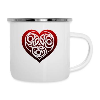 Keltisches Stammesherz der Bretagne - Emaille-Tasse - Weiß - Rechts