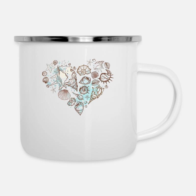 Symbole du coeur - Tasse émaillée - blanc