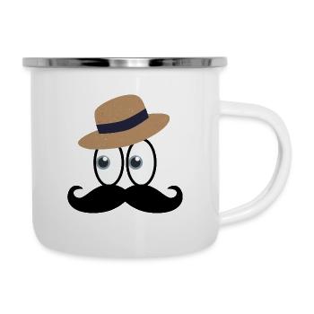 Gentleman straw hat - Camper Mug - white - Right