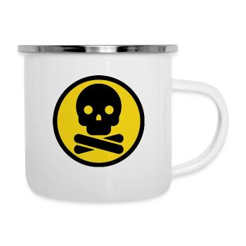 Totenkopf. Achtung gefährlich! - Emaille-Tasse - Weiß - Rechts
