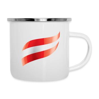 Austrian flag waved - Camper Mug - white - Right