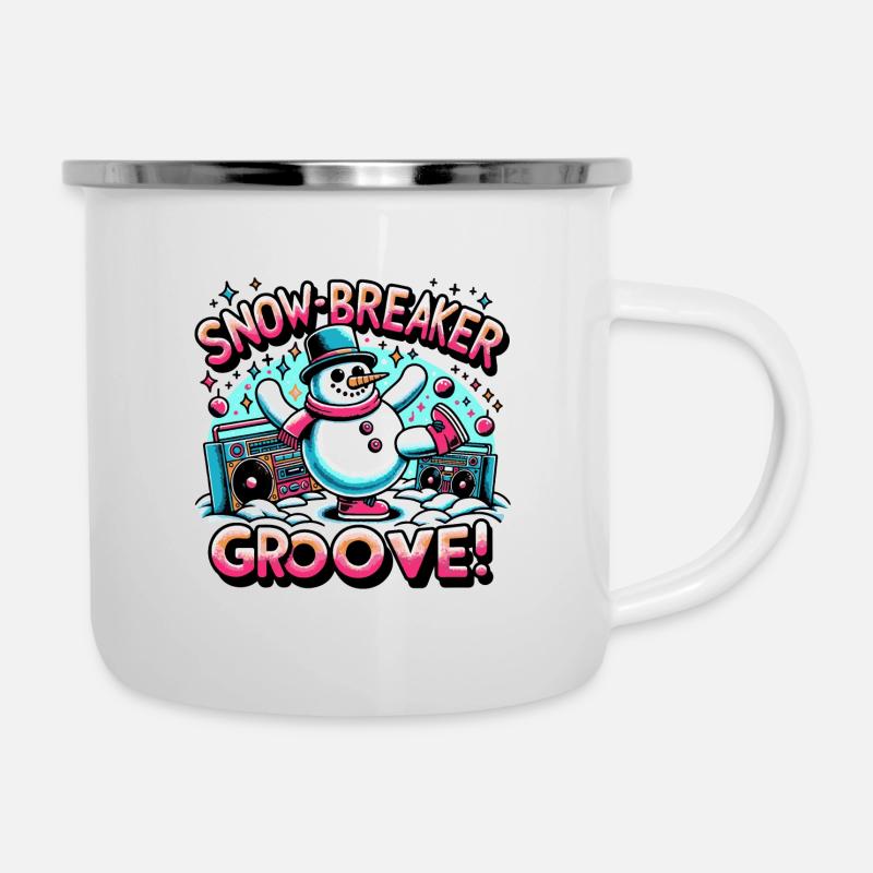 Conception de rainure brise-neige - Tasse émaillée - blanc