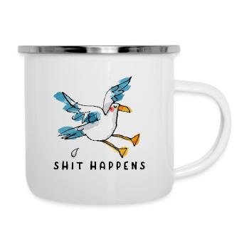 Shit Happens. Das nordige Shit-Shirt No1. - Emaille-Tasse - Weiß - Rechts