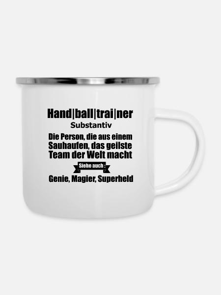 Bester Handballtrainer der Welt - Emaille-Tasse - Weiß