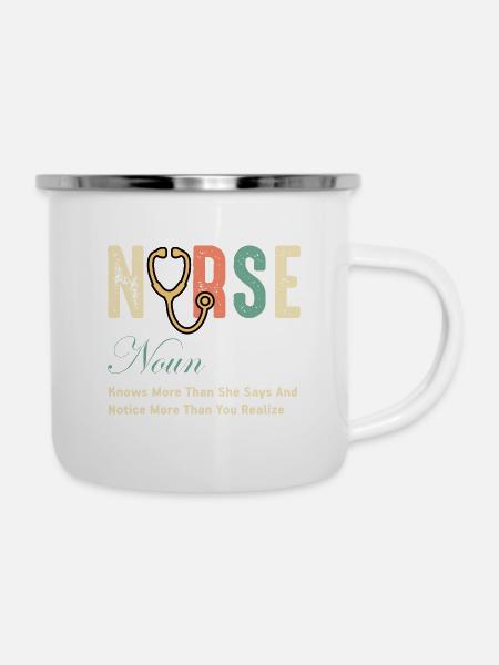 Krankenschwester - Emaille-Tasse - Weiß