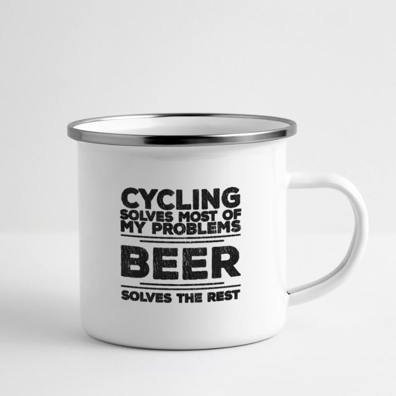 Cycling Solves Most Problems Beer Solves The Rest Camper Mug