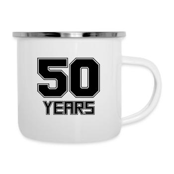 50 ans - Tasse émaillée - blanc - Droite