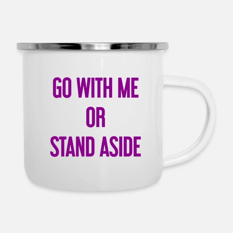 Marchez avec ou sur le côté - Tasse émaillée - blanc