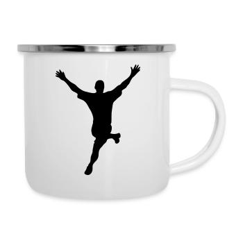 victory sieger winner gewinner sieg win - Emaille-Tasse - Weiß - Rechts