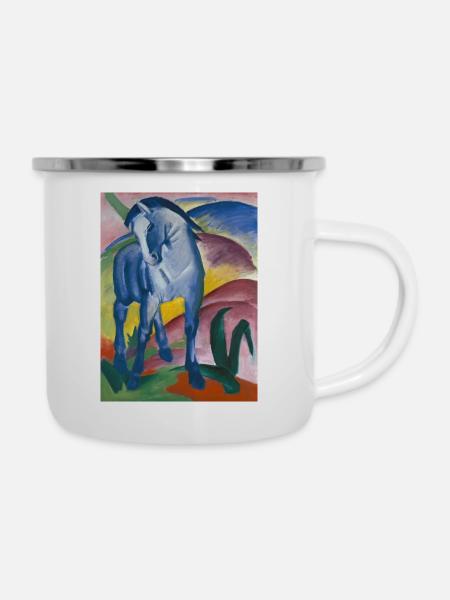 Franz Marc: Blaues Pferd I - Emaille-Tasse - Weiß