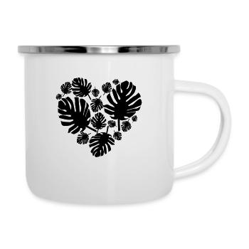 Coeur - amour - Tasse émaillée - blanc - Droite