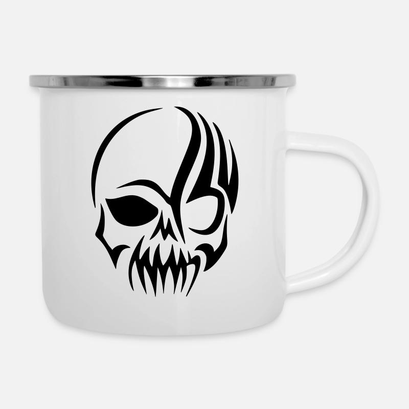 crâne - Tasse émaillée - blanc