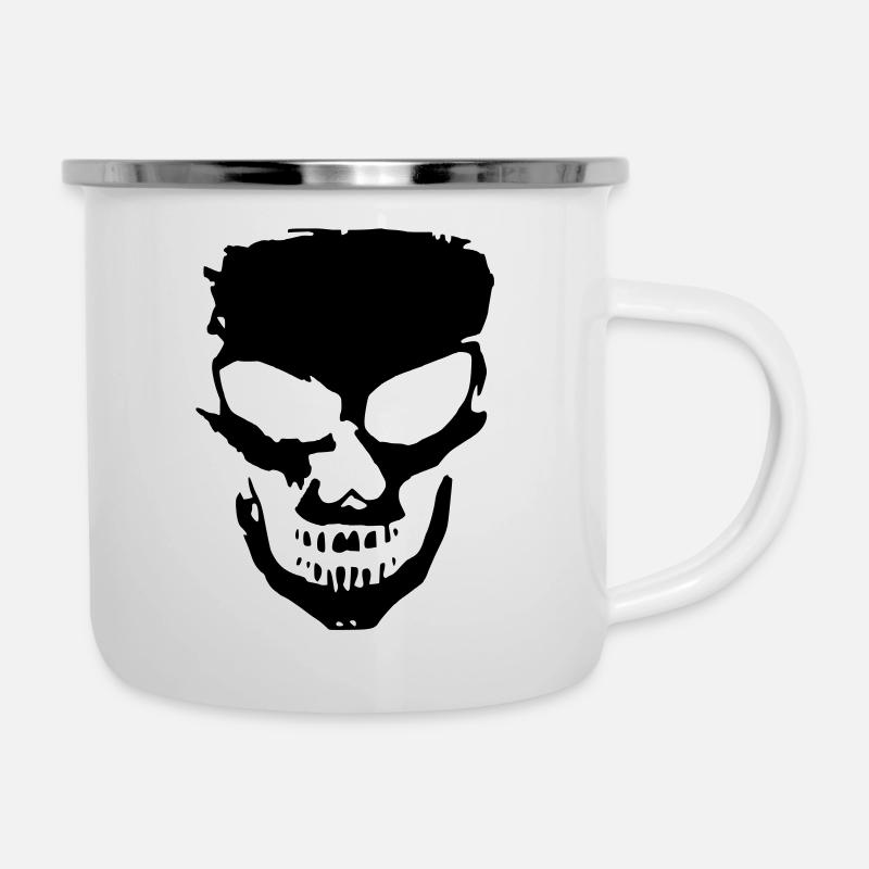 angry skull - Emaille-Tasse - Weiß