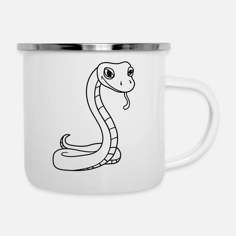face snake head gecko lizard real reptile - Camper Mug - white
