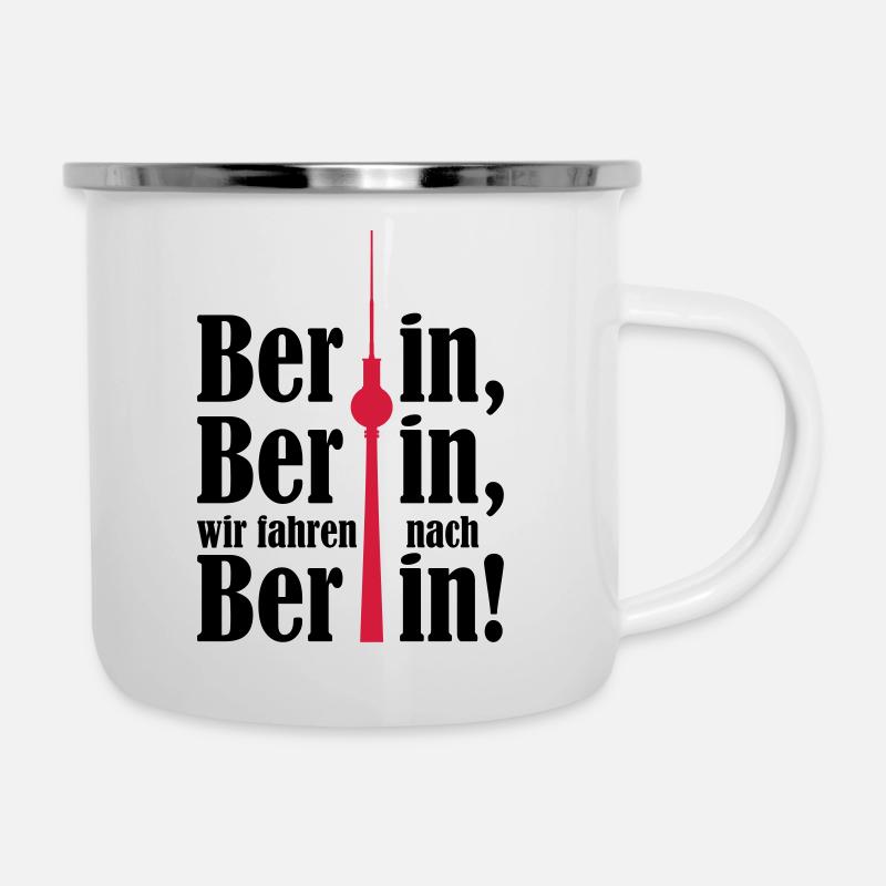 Berlin, nous allons à Berlin 2c - Tasse émaillée - blanc