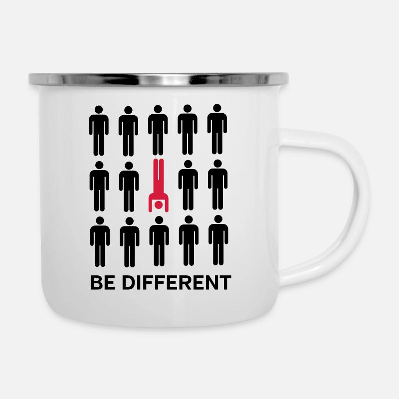 Be Different (Handstand) - Emaille-Tasse - Weiß