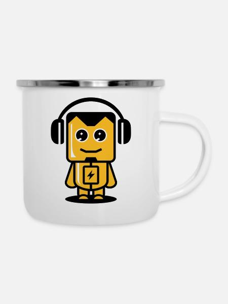 Funny Robot 03 - Camper Mug - white