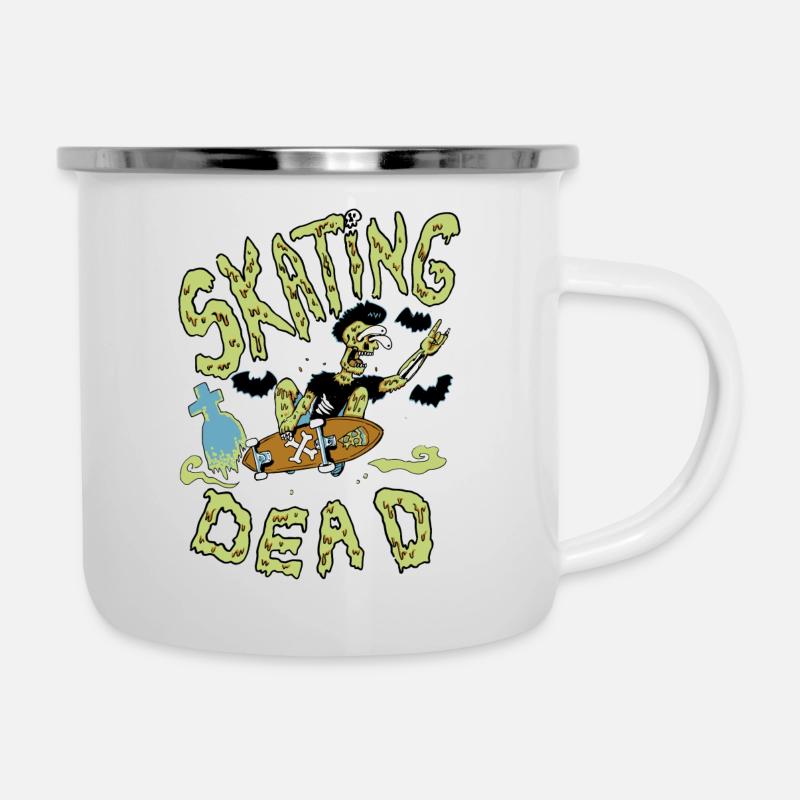 skatingdead - Emaille-Tasse - Weiß