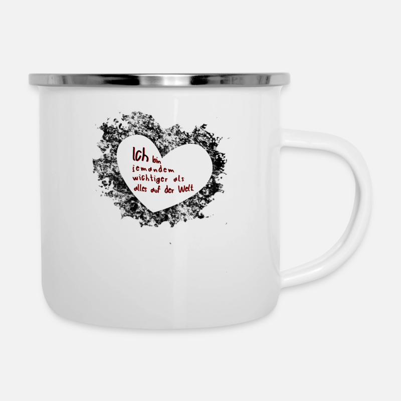 romantische liebeserklärung - Emaille-Tasse - Weiß