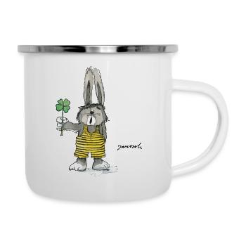 Janosch Rabbit Finds Happiness Clover - Camper Mug - white - Right
