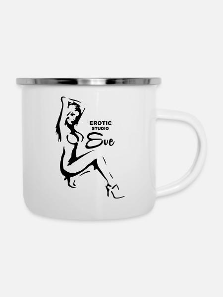 Saunaclub - Emaille-Tasse - Weiß