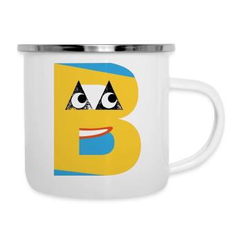 Le jaune B - Tasse émaillée - blanc - Droite