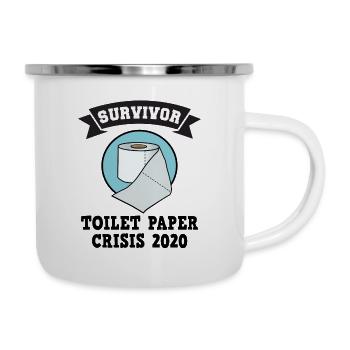 Papier hygiénique Survivor Corona Virus papier hygiénique - Tasse émaillée - blanc - Droite