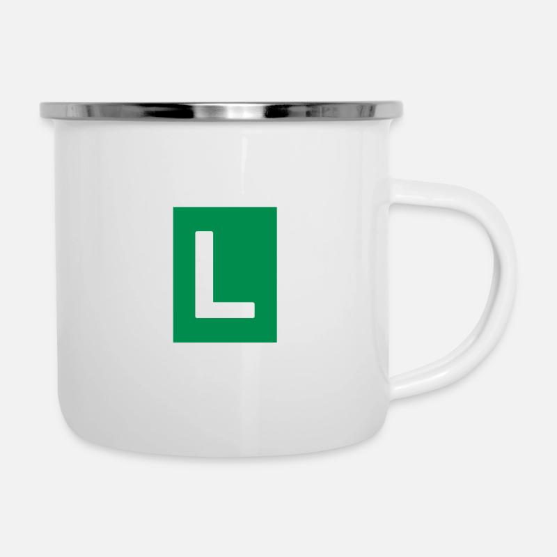 L - Emaille-Tasse - Weiß