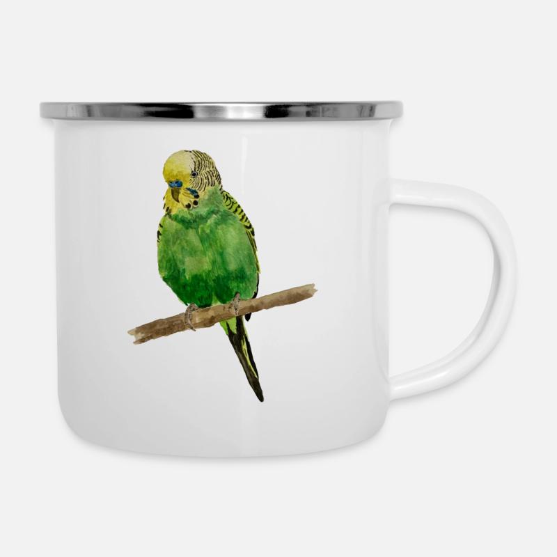 Perruche - Tasse émaillée - blanc