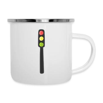 Feux de signalisation - Tasse émaillée - blanc - Droite