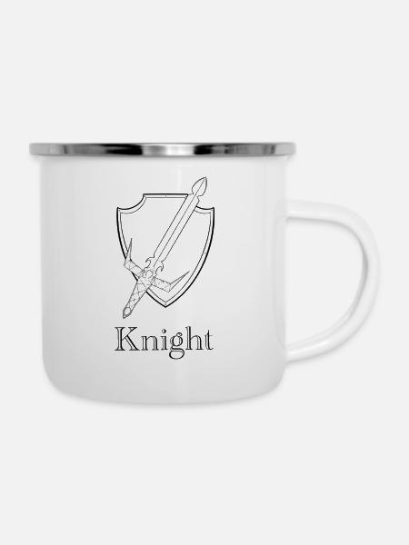 Knight - Emaille-Tasse - Weiß