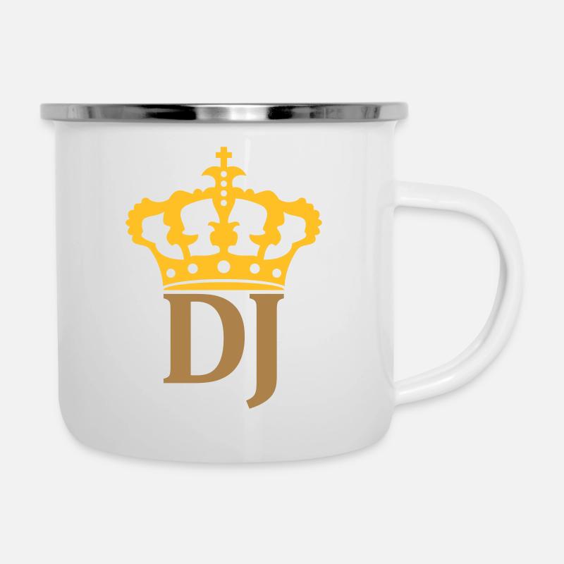 Couronne de DJ d'or - Tasse émaillée - blanc