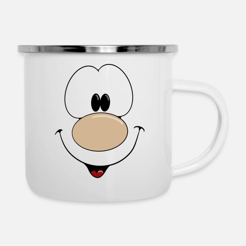 Visage de la bande dessinée - Tasse émaillée - blanc