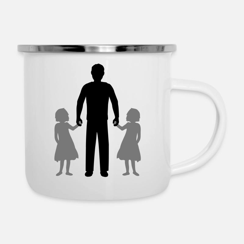 Zwillinge 2 Töchter - Emaille-Tasse - Weiß