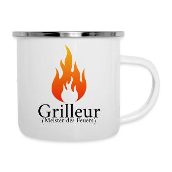 Grilleur farbig - Emaille-Tasse - Weiß - Rechts