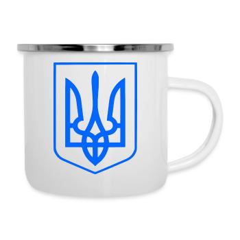 Ukraine - Emaille-Tasse - Weiß - Rechts