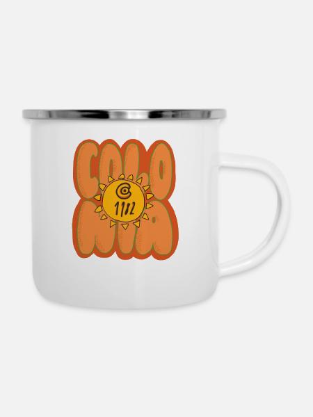 Colonia Sticker - Emaille-Tasse - Weiß