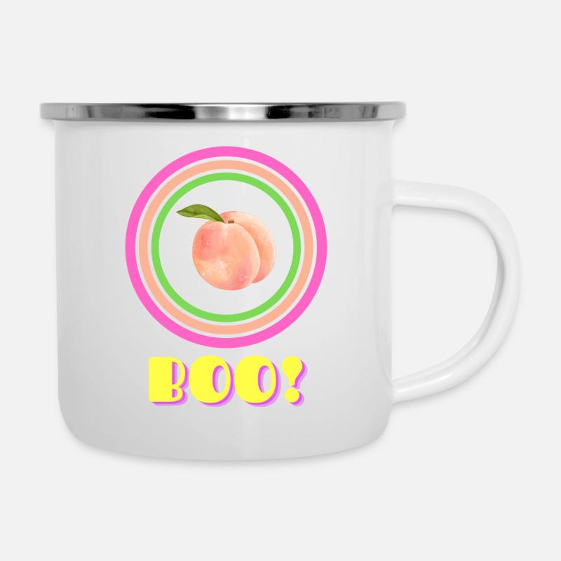 Peachy - Emaille-Tasse - Weiß
