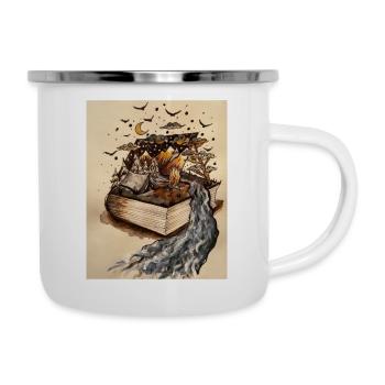 L’aventure de la lecture à l’aquarelle - Tasse émaillée - blanc - Droite