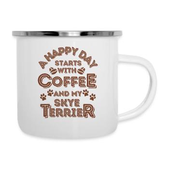 Skye Terrier Café pour chien Café - Tasse émaillée - blanc - Droite