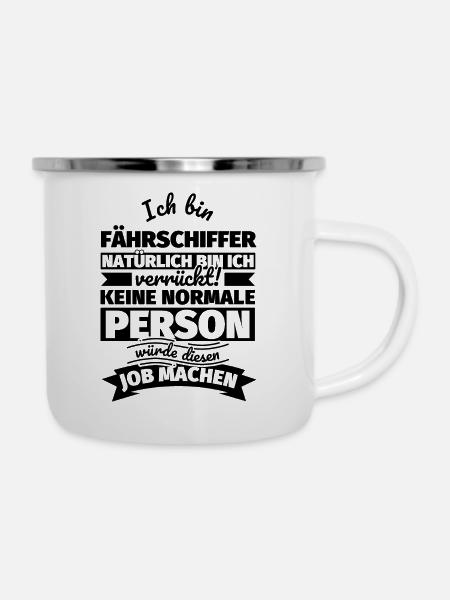 Fährschiffer Geschenke - Emaille-Tasse - Weiß