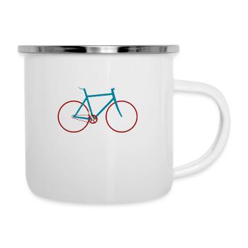 Mir Egal Ich Geh Radfahren - Radfahrer Fahrrad - Emaille-Tasse - Weiß - Rechts