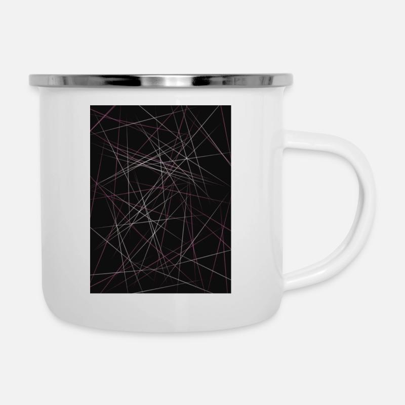 Modernes cooles Lines Muster - Emaille-Tasse - Weiß