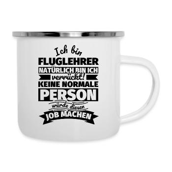 Fluglehrer Geschenke - Emaille-Tasse - Weiß - Rechts