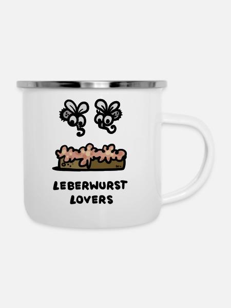 Fliege - Emaille-Tasse - Weiß