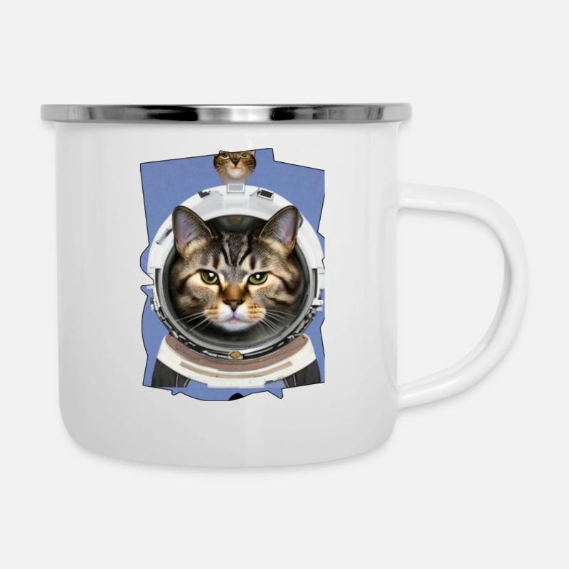 Space Cat 1 - Camper Mug - white