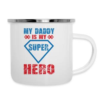 Super Hero Dad - Emaille-Tasse - Weiß - Rechts
