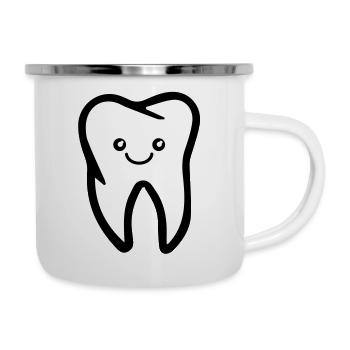 sourire des dents - Tasse émaillée - blanc - Droite