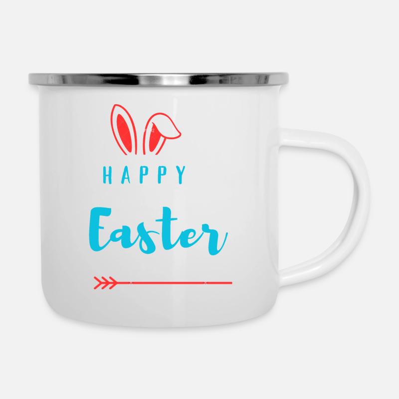 Happy Easter Bunny Easter Egg Hunt Squad Easter Wo - Tasse émaillée - blanc