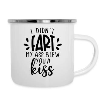 Je n’ai pas pété mes fesses juste soufflé un baiser drôle - Tasse émaillée - blanc - Droite